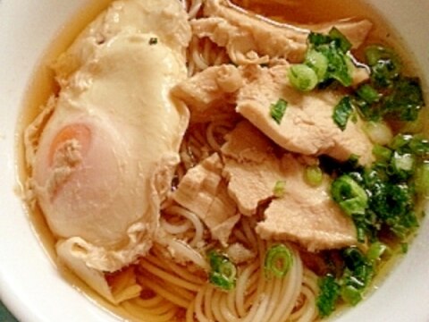 【病気の時も無理なく】鶏肉と卵入りそうめんスープ